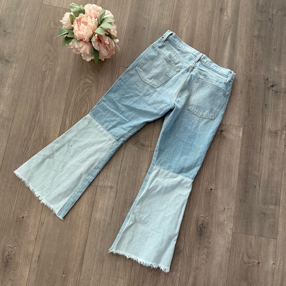 New Frame Le Panel Cropped Flare Hurley Denim Jeans - Picture 7 of 10